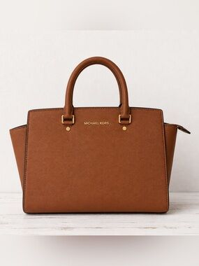 Michael Kors Brown Saffiano Leather Satchel